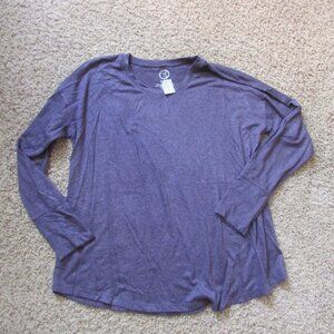 NWT Maurices 24/7 XL Purple/Black Specked Soft Crewneck Tunic Shirt L/S